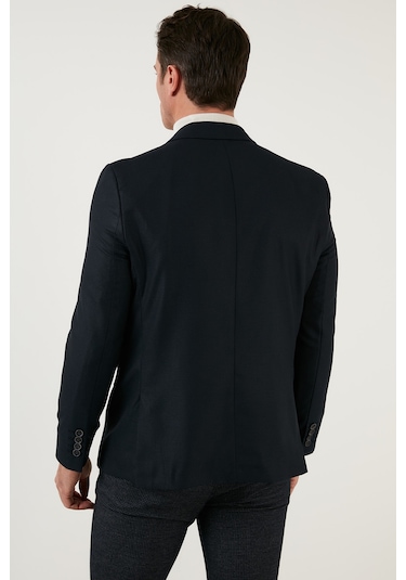 Buratti Slim Fit 6 Drop Çift Yırtmaçlı Blazer Erkek Ceket 216Serardo Lacivert