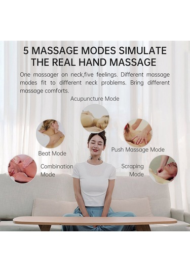 Hangfox Lg A5 Beyaz Boyun Massaj Cihazı: Katlanabilir, Düşük Frekanslı Darbeli, 42 C Isı Terapisi, 5 Mod, 15 Seviye Güç, 15 Dakika Zamanlayıcı, Dahili Pil Çok Renkli