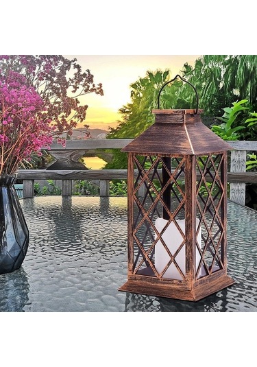 Dancemonkey Güneş Enerjili Bahçe Feneri - Kırmızı, Yanmaz Titreşen Mum Işığı Kırmızı