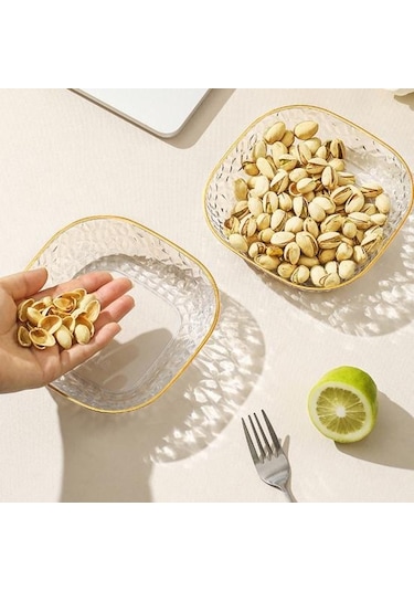 Mavi Tükürük Kemik Çanak Çok Fonksiyonlu Kalınlaşmış Taban Işık Lüks Stil Yarı Saydam Depolama Plakası Ev Gereçleri