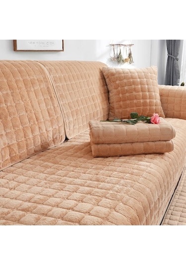 Haki Kaymaz Yumuşak Peluş Kanepe Örtüsü Kanepe Minderi Evrensel Kanepe Kapakları Dört Mevsim Kış Kanepe Minder Örtüsü 70 150cm