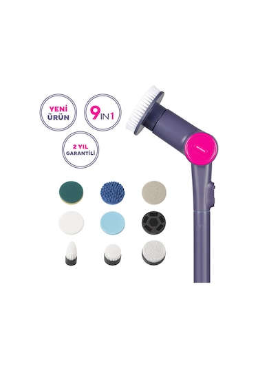 Kumtel 9in1 Şarjlı Çok Amaçlı Temizlik Fırçası Seti Hscr-01
