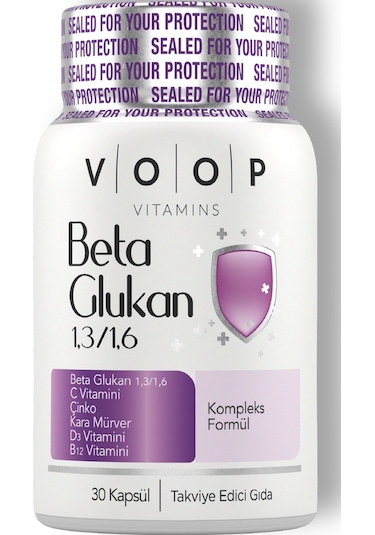 Voop Beta Glukan 1.3-1.6 Kara Mürver Vitamin C Çinko 30 Kapsül