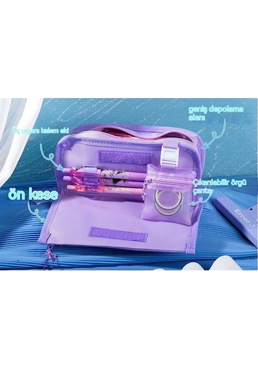 Aoyingnettech Ortaokul Kuromi Kapasiteli Kalem Kutusu Büyük Boy Px Mor