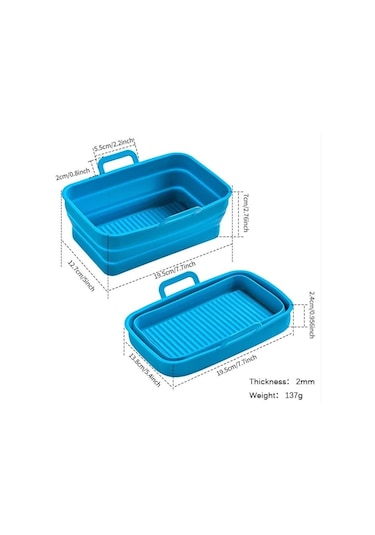 Kahverengi Katlanabilir Fırın Tavası Silikon Hava Fritöz Mikrodalga Fırın Gıda Sınıfı Özel Dikdörtgen Fritöz Fırın Tavası Saklaması Kolay Kahverengi