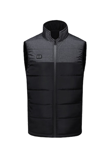 Isıtmalı Yelek Elektrikli Isıtma 3 Sabit Sıcaklık Sıcak Pamuklu Ceket 4 Bölge Isıtma Siyah