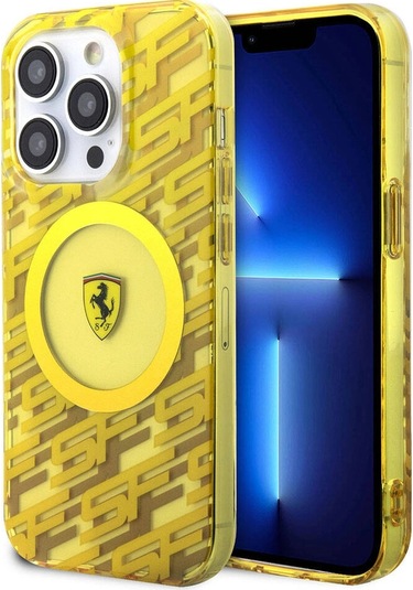 Apple Uyumlu iPhone 15 Pro Kılıf Ferrari Lisanslı M-safe Şarj Özellikli Multi Sf Kapak