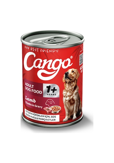 Cango Yetişkin Yaş Köpek Maması Kuzu Etli 415gr