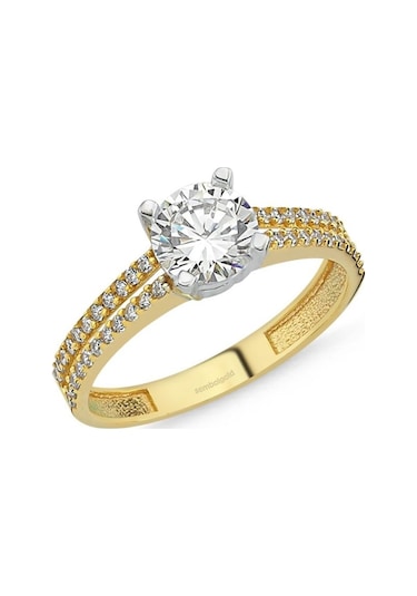Altın Tektaş Yüzük 0.85 Karat Zirconia 304122161