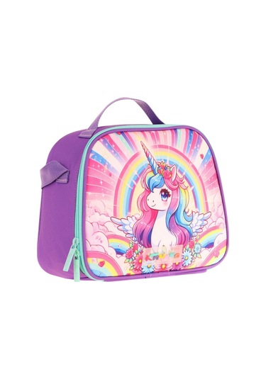 Kaukko Kids Kız Çocuk Isı Yalıtımlı Okul/piknik Beslenme Çantası Unicorn L7249 Mor - Mavi