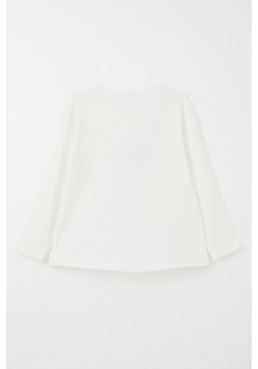 Breeze Kız Bebek Taytlı Takım Mutlu Tavşancık Baskılı Kalpli 9 Ay-3 Yaş, Ekru Ekru