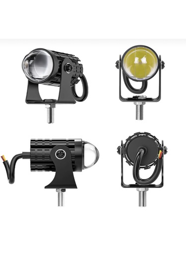Point Motosiklet Sis Farı Delici Yüksek Parlak Beyaz Sarı Çift Renk Spot Led Far 1