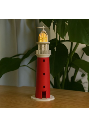 Dekoratif Deniz Feneri Lamba - Fibrika Store Kırmızı