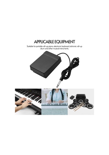 Suofeng J-01-6.35 6.35mm Bağlantılı Dayanıklı Ve Kaymaz Tek Pedal, Elastik Abs Malzeme İle Elektronik Enstrümanlar İçin