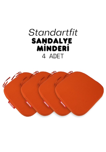 Xpermate 4'lü Standartfit Oval Sandalye Minderi 42x42x5 Kiremit