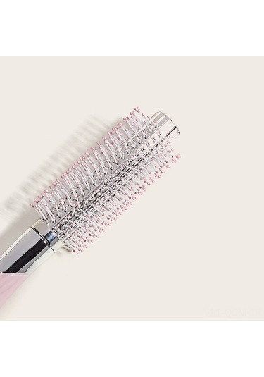 Qingmipy Saç Şekillendirme Ve Kurutma İçin Hafif Yuvarlak Fırça, Kaymaz Tutma Kolu, Tüm Saç Tipleri İçin Uygun, Pembe Renk