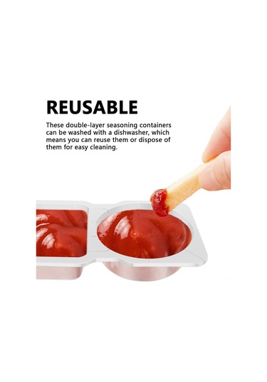 Geeroyoo Çift Bölmeli Sızdırmaz Baharat Saklama Kapları, 20'li Set, Pratik Ve Kullanışlı Tasarım