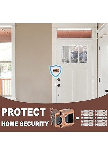 Pazly Ev Kapısı Güvenlik Mandalı, Çinko Alaşım, İçe Doğru Kapı İçin, Kuvvetli Korumalı Kilit, Kullanıcı Dostu Tasarım, Bronz Renk Bronze