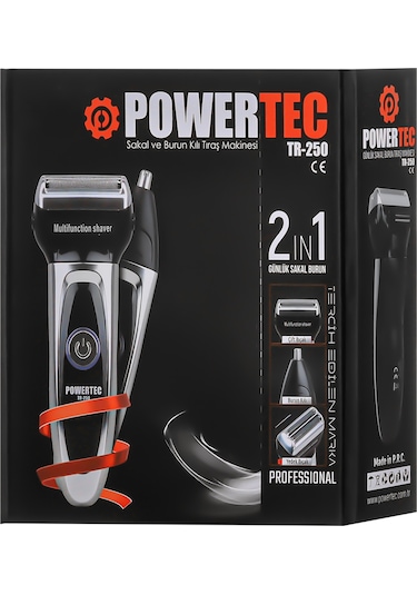 Powertec TR-250 Burun Kulak Kıl Tıraş Makinesi Siyah