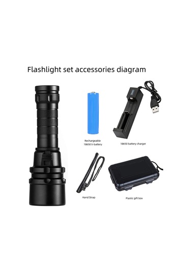 Geeksen Yüksek Güçlü Profesyonel Derin Deniz Dalış Feneri, Usb Şarjlı Led Aydınlatma, Manyetik Anahtarlı Çok Renkli