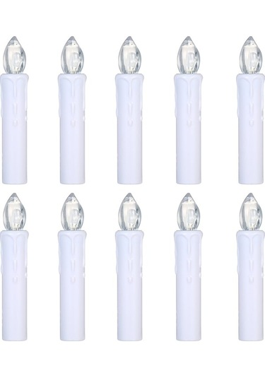 10'lu Led Santral Mumları, Çok Renkli Işıklı, 18 Tuşlu Kumanda Ve Klemelerle, Noel Ağaçları, Düğünler İçin Dekorasyon, Beyaz Ck01 10pcs 10pcs