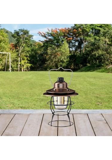 Suntek Led Kamp Feneri Piknik Acil Veranda Için Asılı Aydınlatma Bronz Kahverengi