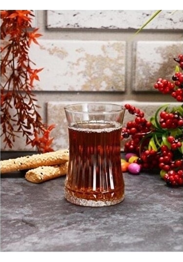 Paşabahçe Elysia Çay Bardağı ve Riva Çay Tabağı Takımı 12 Parça Şeffaf