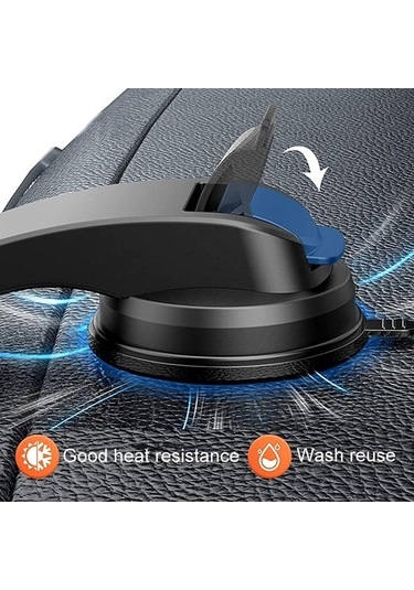 Wondernest Araba Dashboard Vantuzlu Çift Chuck Cep Telefonu Tutucu Standı Zpt1 Siyah
