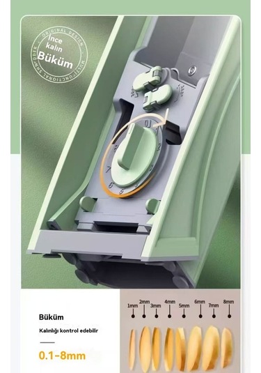 Pazly Çok Fonksiyonlu Mutfak Kesme Ve Rende Aleti, Mavi Renk, Pratik Kullanım Mavi