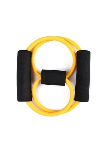 Ollevra Direnç Bandı 8 Şeklinde Yoga Plates Ve Vücut Geliştirme Egzersiz Bandı Sarı