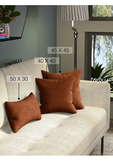 Br Favolli Kadife Dokulu Kiremit Rengi Kırlent Kılıfı Dream Serisi Punch Için Uygun Gizli Fermuar Kiremit Rengi