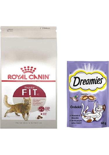 Royal Canin FHN Fit 32 Yetişkin Kedi Maması 2 KG + Dreamies Ördekli Kedi Ödül Maması 60 G