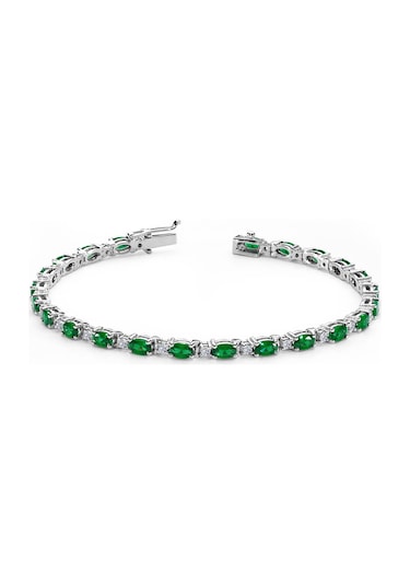 Lova Pırlantalı Oval Zümrüt Bileklik -  4080001