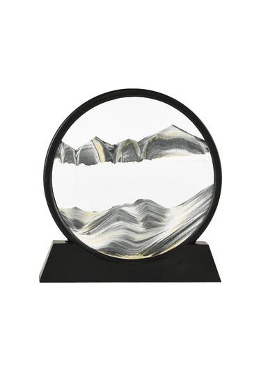 Qingmipy 7 İnç Plastik Tabanlı Mavi Kumu 3d Dinamik Sanat Kum Saati Ev Dekorasyonu Hediyelik Özel Günler