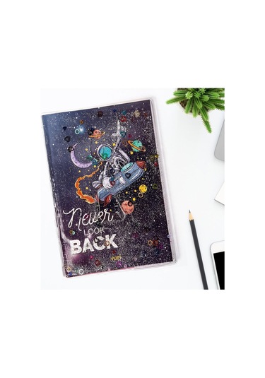 Simli Ve Sulu Kapaklı Desenli A5 Defter Karma