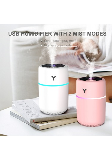 Youtek 260ml Usb Arabalı Nemlendirici: 7 Renkli Işık, Sessiz Çalışma, Sürekli/aralıklı Nem Modu