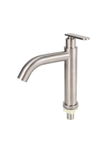 Lebıhmurah Bf703 Quanbu Havzası Musluk Güverte Üstü Mutfak Tek Soğuk Tuvalet Yıkama Paslanmaz Çelik Faydalı Lavabo Kolu Modern Mikser Su Musluğu Banyo Gümüş