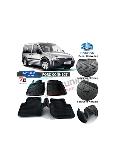 Ford Connect Havuzlu 3D Paspas Niken Siyah 2002-2015