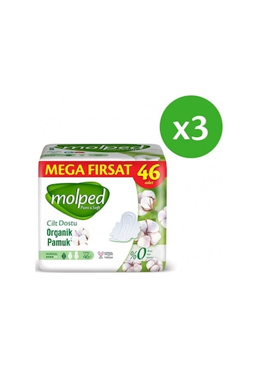 Molped Pure Soft Hijyenik Ped Normal Süper Mega Paket 46 Lı X 3 PKT.MOLPED.034