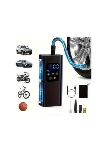 Willowhaven Siyah 150psı Hızlı Araba Lastik Pompası Led Işıklı Usb Şarjlı Portatif Kompresör