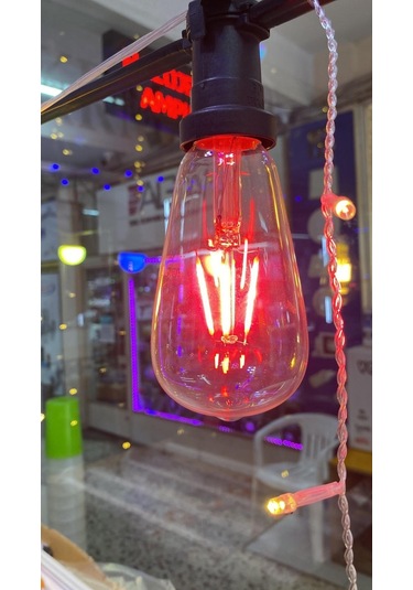 4 W Kırmızı Işık 4 Flamanlı Rustik E27 Duy Led Ampül Renkli 1 Adet