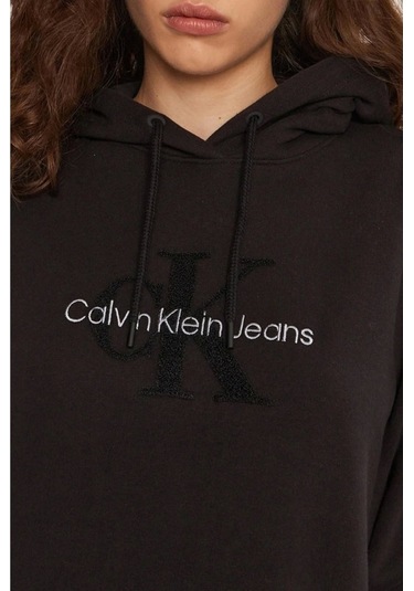 Ck Jeans Chenılle Monologo Hoodıe Dress Siyah