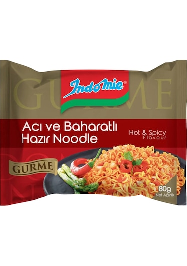 Indomie Noodle Gurme 80 Gr Soya Soslu & Acı Ve Baharatlı 10 Lu Karma Paket