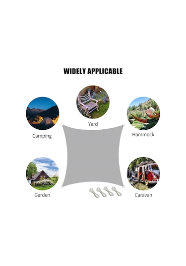 Ximistore9 2x2m Gri Bahçe Güneşlik Perdesi, Uv Korumalı, Dayanıklı Oxford Kumaş, Kolay Kurulum, Geniş Kullanım Alanı