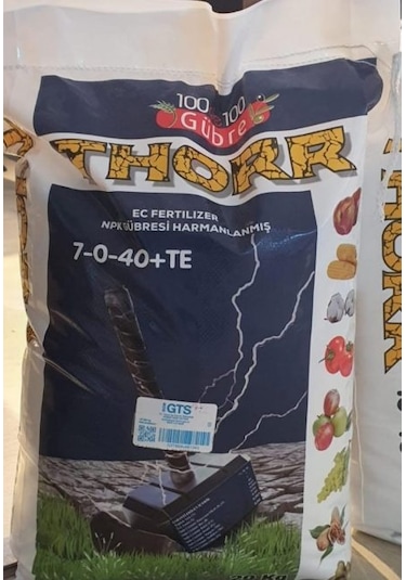 Thorr 7-0-40 Dengeli Npk Klorsuz Gübre Damlama Gübresi 20 Kg