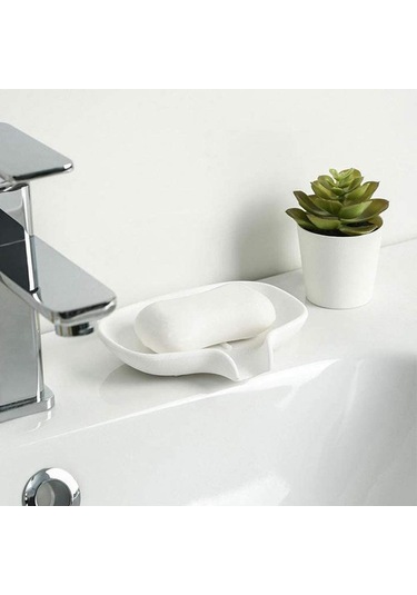 Lebıhmurah Bf1551 Silikon Sabunluk Ve Banyo Sabunluk, Mutfak/tezgah Sabunu İçin Tahliyeli 3 Adet Beyaz