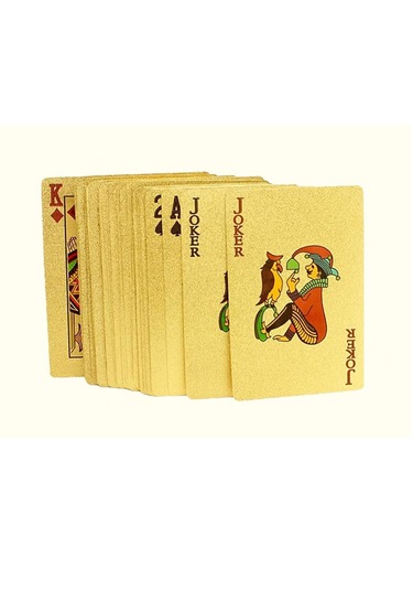 Schulzz BossVegas Dolar Şeklinde Su Geçirmez PVC Altın İskambil