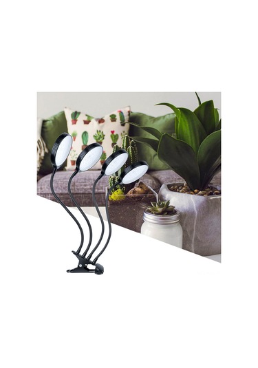 Gajeena 4 Kafa 60w Led Bitki Büyüme Lambası - Kırmızı-mavi Spektrum, 3 Mod Işık, 5 Seviye Aydınlatma, Zamanlama, Ip66 Su Geçirmez, Usb, Masa Üstü Klipsli Siyah