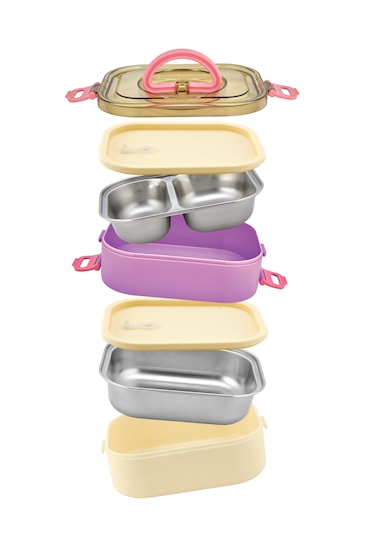 Yeni Nesil Sefer Tası Lunch Box Beslenme Kabı Saklama Kutusu Mor