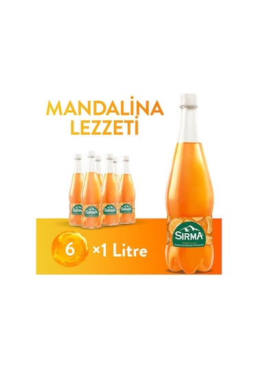 Sırma C Vitaminli Mandalina Aromalı Doğal Maden Suyu 1 Lt X 6 Adet